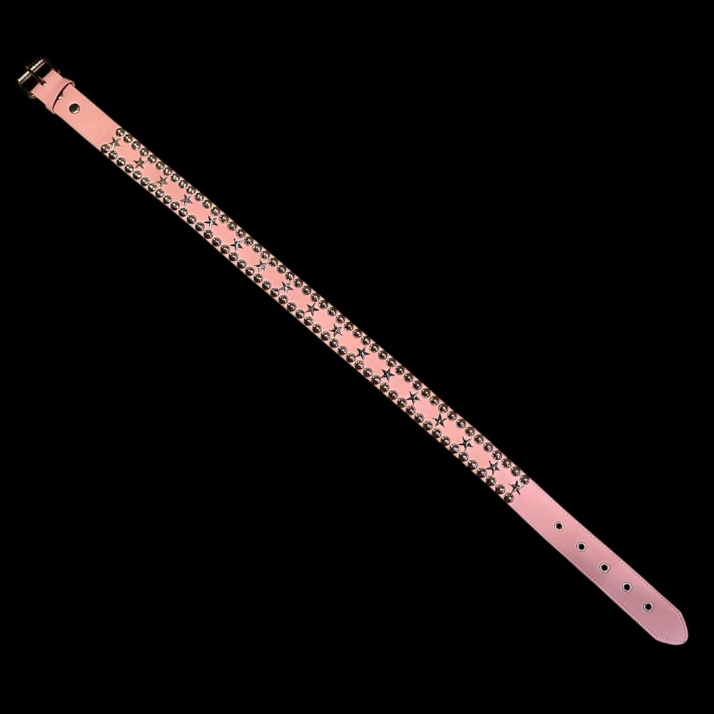 Dolls Kill Funk Plus Pink Star and Studded Women's Vegan Belt New